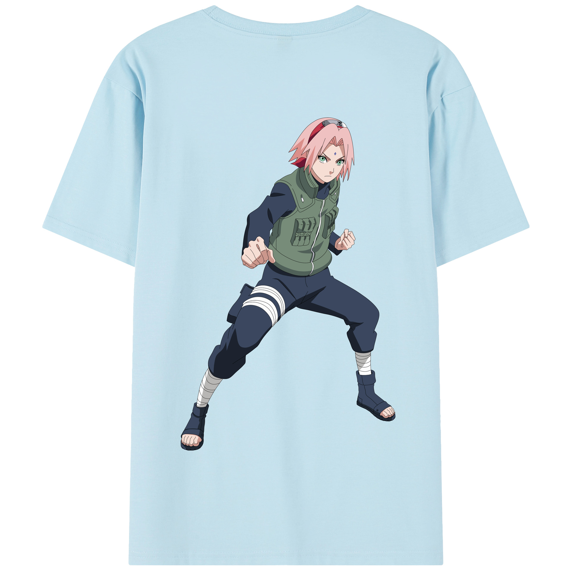（画像用） NARUTO -ナルト- 春野サクラ Haruno Sakura 綿100％半袖Tシャツ（背面プリント）